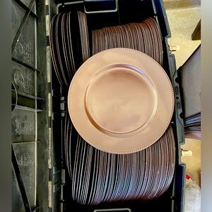 144 brown wedding chargers